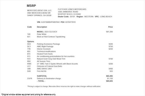 2023 Mercedes-Benz AMG GLE 53 4MATIC+ Coupe
