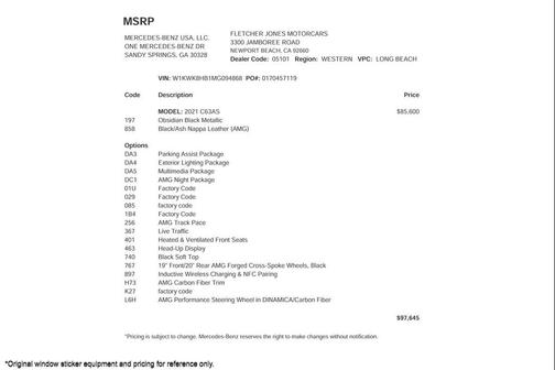 2021 Mercedes-Benz AMG C 63 S