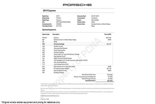 2019 Porsche Cayenne Cayenne