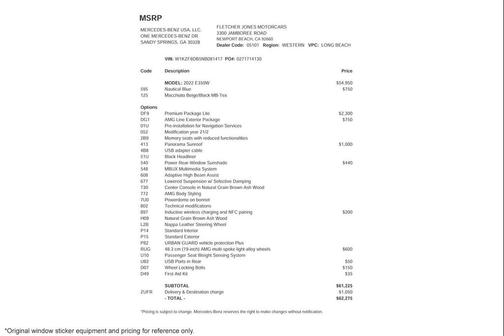 2022 Mercedes-Benz E-Class E 350