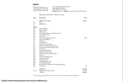 2025 Mercedes-Benz C-Class C 300 Sedan