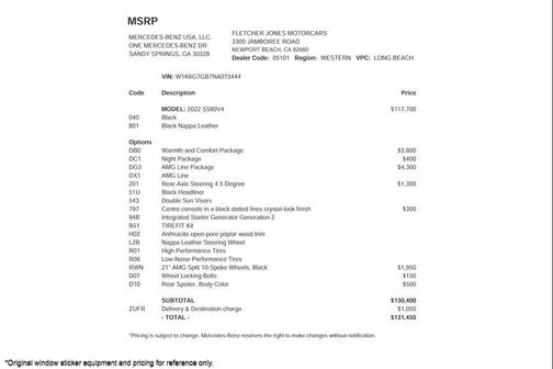 2022 Mercedes-Benz S-Class S 580 4MATIC