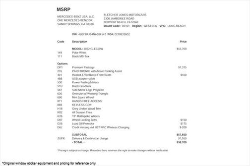2022 Mercedes-Benz GLE 350 Base
