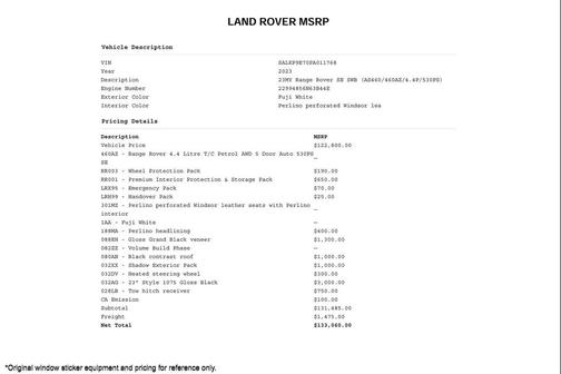 2023 Land Rover Range Rover P530 SE