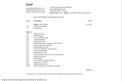 2014 Mercedes-Benz E-Class E 350 Sport