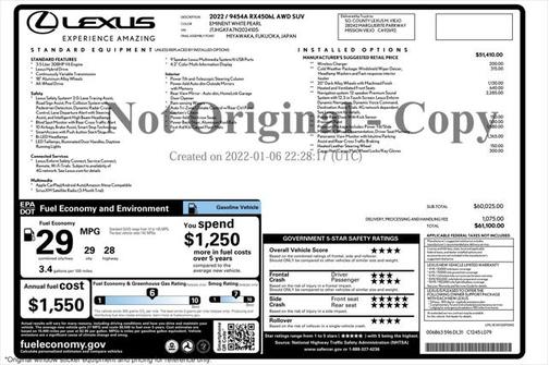 2022 Lexus RX 450h Base
