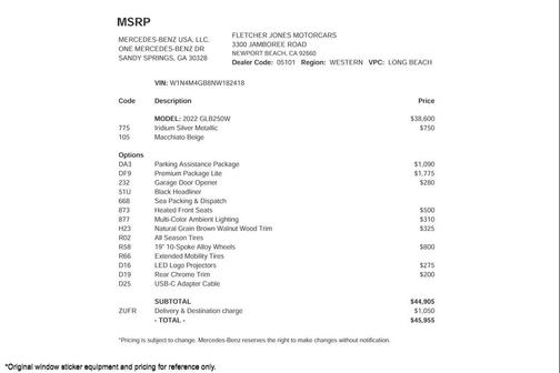 2022 Mercedes-Benz GLB 250 Base