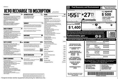 2022 Volvo XC90 Recharge Plug-In Hybrid T8 Inscription 7 Passenger