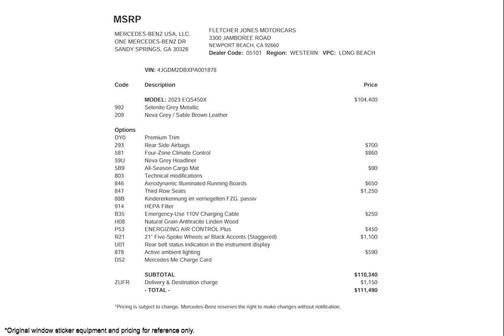 2023 Mercedes-Benz EQS 450 4MATIC