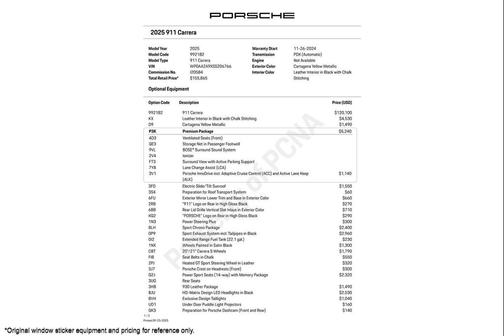 2025 Porsche 911 Carrera