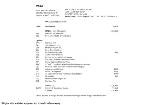 2023 Mercedes-Benz EQS 580 4MATIC