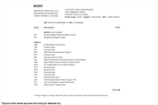 2021 Mercedes-Benz AMG G 63 4MATIC