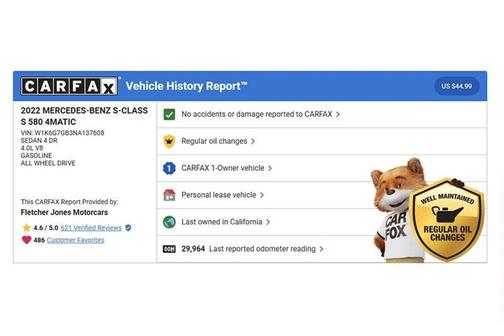 2022 Mercedes-Benz S-Class S 580 4MATIC