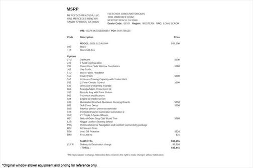 2025 Mercedes-Benz GLS 450 4MATIC