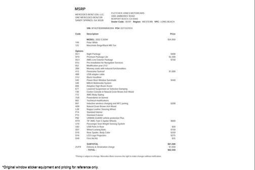 2022 Mercedes-Benz E-Class E 350 RWD Sedan