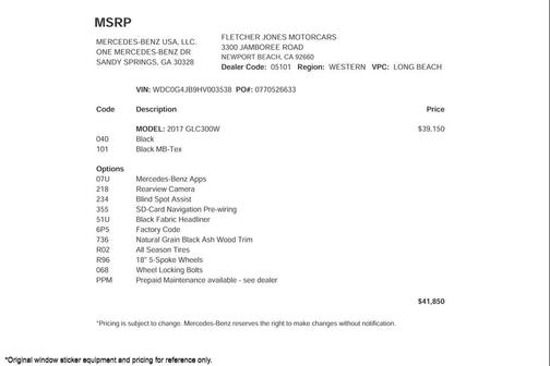 2017 Mercedes-Benz GLC 300 Base