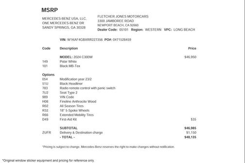 2024 Mercedes-Benz C-Class C 300