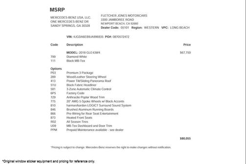 2018 Mercedes-Benz AMG GLE 43 Base 4MATIC