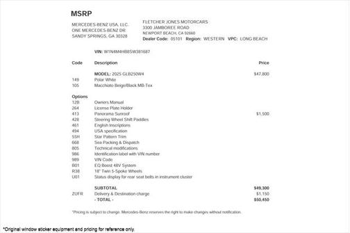 2025 Mercedes-Benz GLB 250 4MATIC