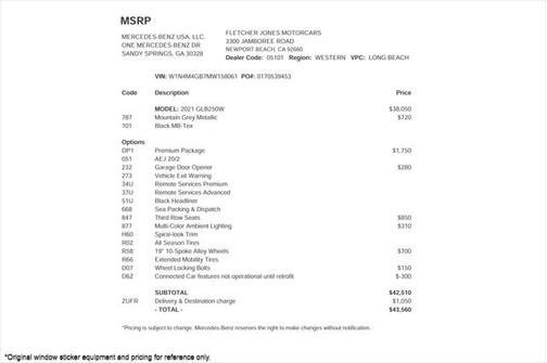2021 Mercedes-Benz GLB 250 Base