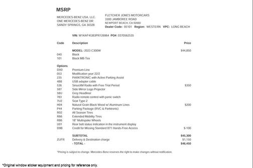 2023 Mercedes-Benz C-Class Sedan