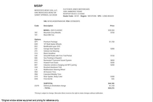 2023 Mercedes-Benz CLA 250 Base