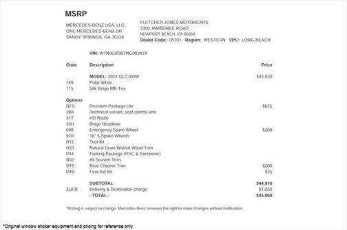 2022 Mercedes-Benz GLC 300 Base