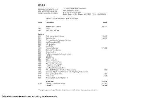 2024 Mercedes-Benz C-Class C 300 Sedan