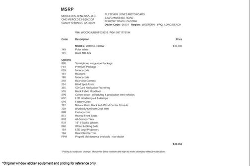 2019 Mercedes-Benz GLC 300 Base