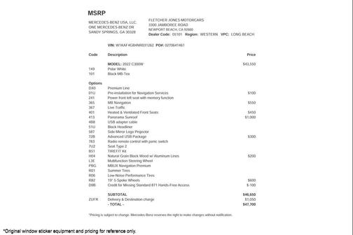 2022 Mercedes-Benz C-Class Sedan