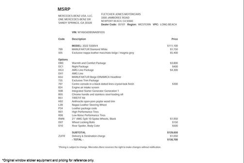 2022 Mercedes-Benz S-Class 4MATIC