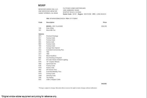 2021 Mercedes-Benz GLA 250 Base 4MATIC