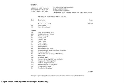 2021 Mercedes-Benz E-Class E 350 RWD Sedan