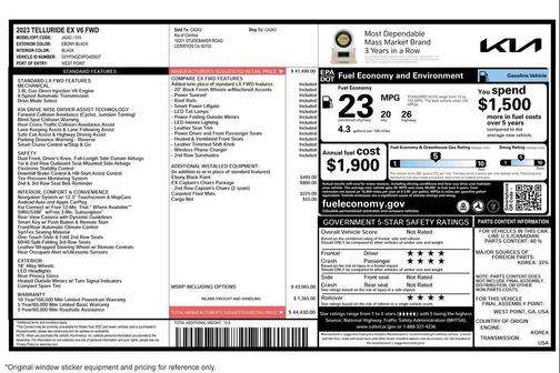 Ebony Black 2023 Kia Telluride EX