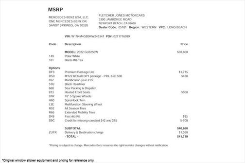 2022 Mercedes-Benz GLB 250 Base
