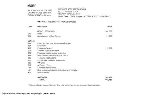 2025 Mercedes-Benz AMG C 43 4MATIC