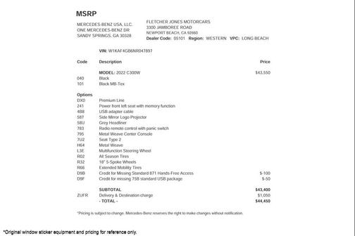 2022 Mercedes-Benz C-Class Sedan