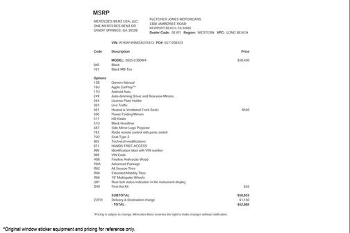 2025 Mercedes-Benz C-Class C 300 4MATIC