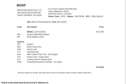 2019 Mercedes-Benz AMG G 63 4MATIC