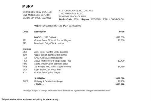 2023 Mercedes-Benz AMG G 63 4MATIC