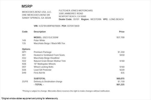 2023 Mercedes-Benz GLE 350 Base