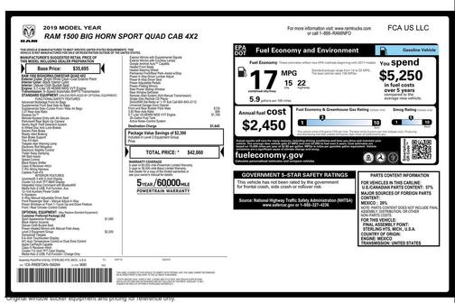 2019 RAM 1500 Big Horn