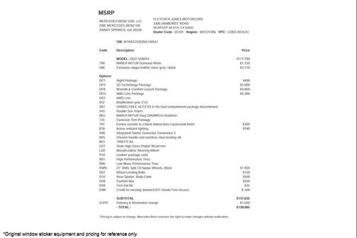 2022 Mercedes-Benz S-Class S 580 4MATIC