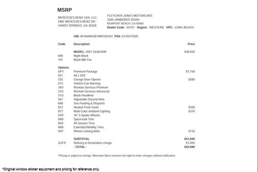 2021 Mercedes-Benz GLB 250 Base
