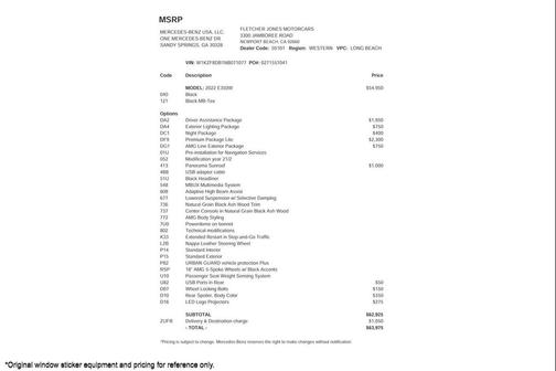 2022 Mercedes-Benz E-Class E 350 RWD Sedan