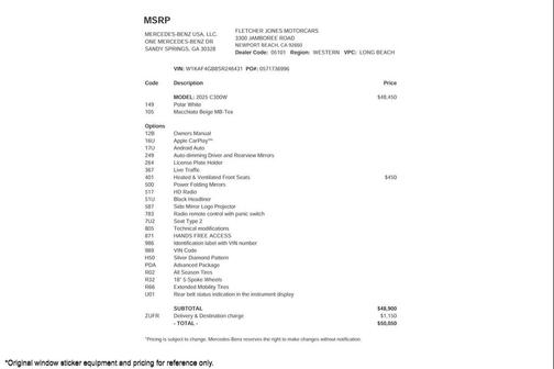 2025 Mercedes-Benz C-Class C 300 Sedan