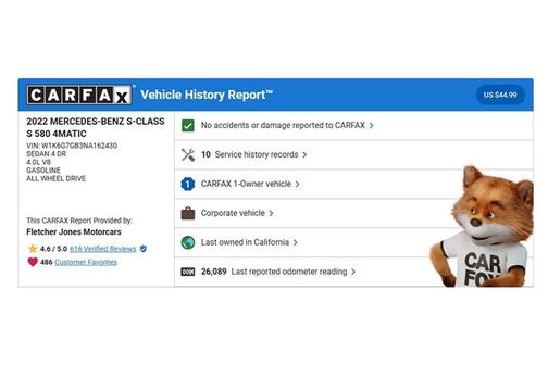 2022 Mercedes-Benz S-Class S 580 4MATIC