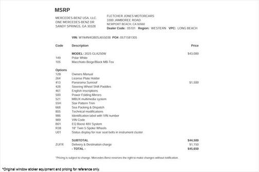 2025 Mercedes-Benz GLA 250 4MATIC