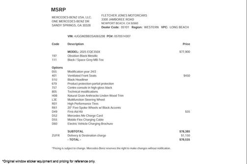 2025 Mercedes-Benz EQE 350+ Base