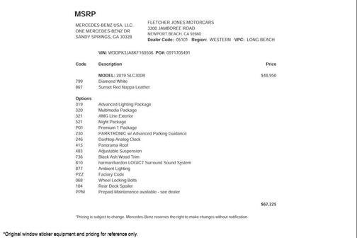 2019 Mercedes-Benz SLC 300 Base